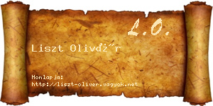 Liszt Olivér névjegykártya